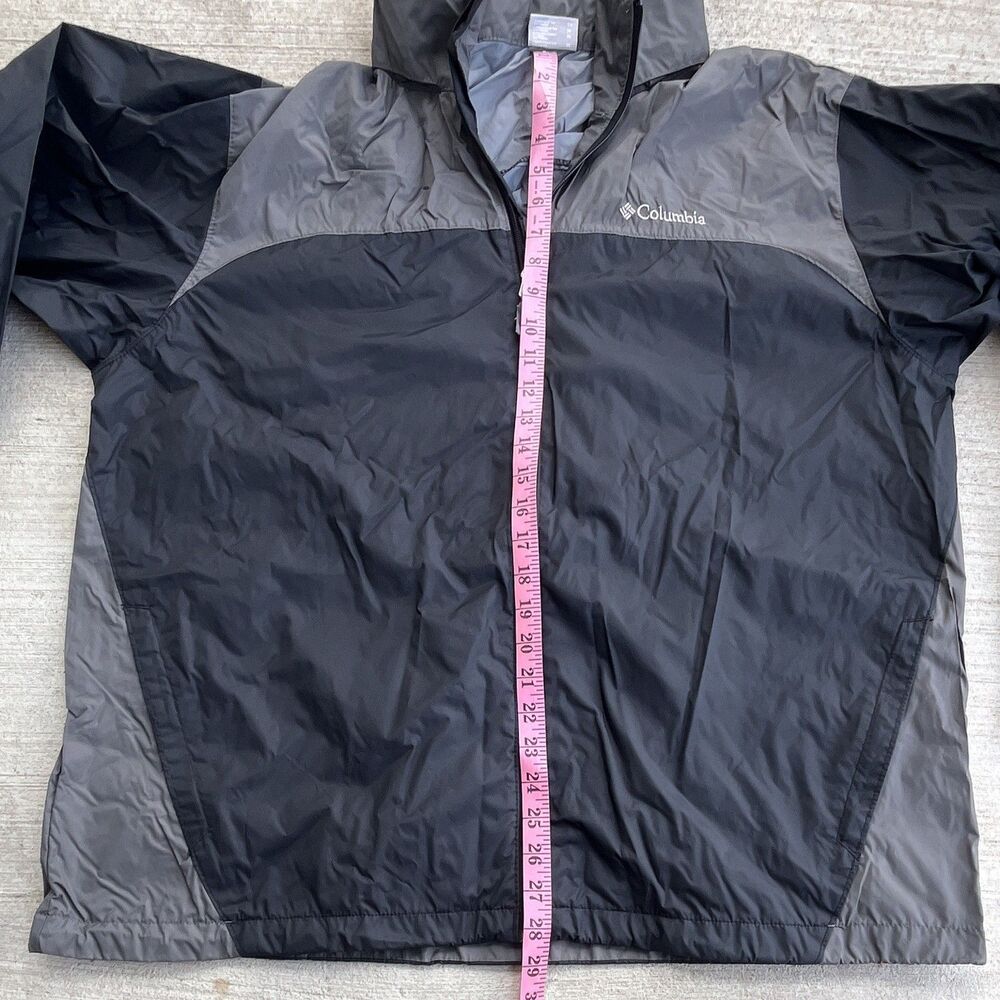 Columbia Glennaker Lake II Rain Jacket Mens XL Gray Black Packable Windbreaker - Picture 7 of 8